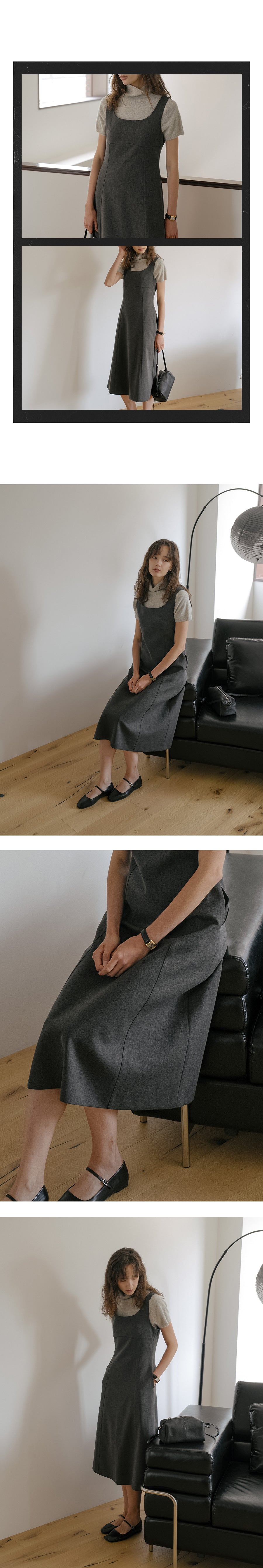 Tillidie Tailored a-Line dress Charcoal