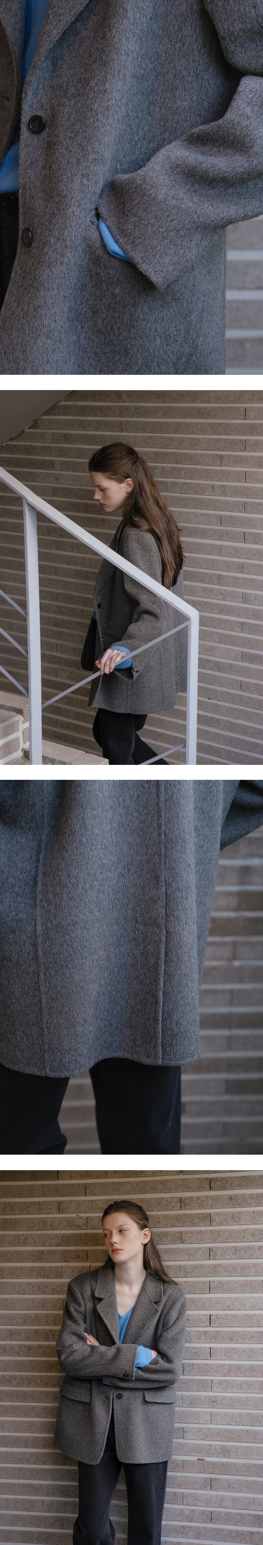 Tillidie Wool 100 handmade tailoring jacket Gray