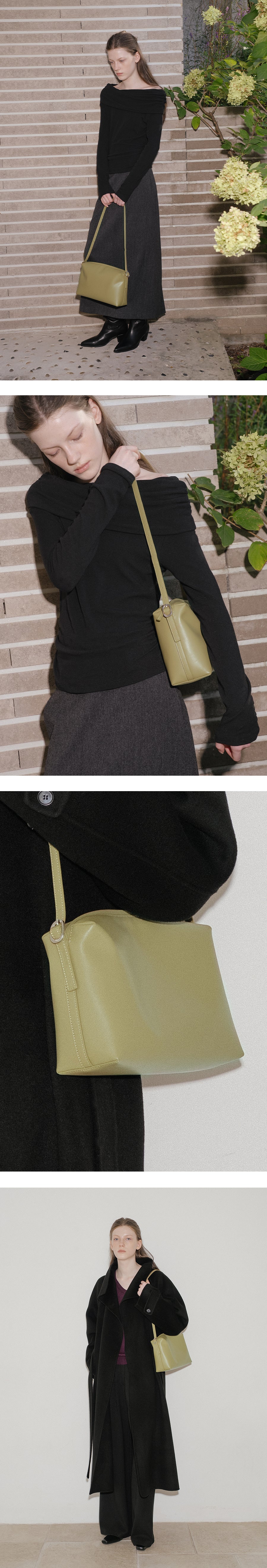 Tillidie Leather buckle shoulder bag Olive