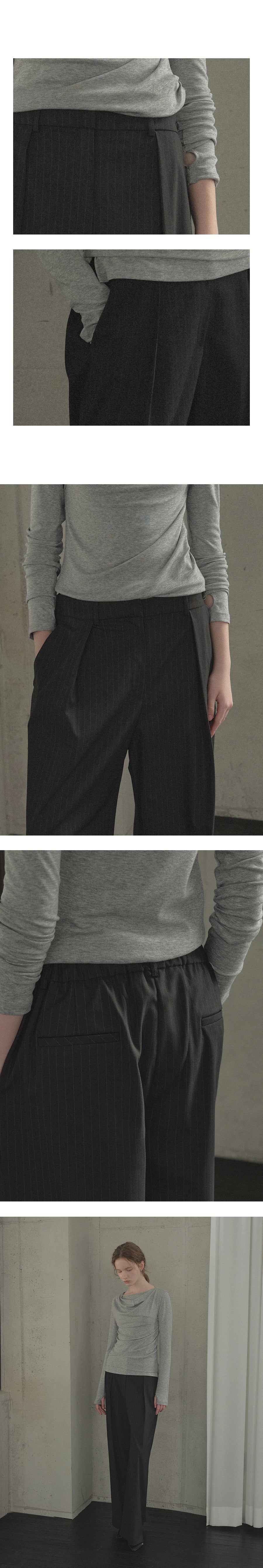 Tillidie Stripe back banding pants Black