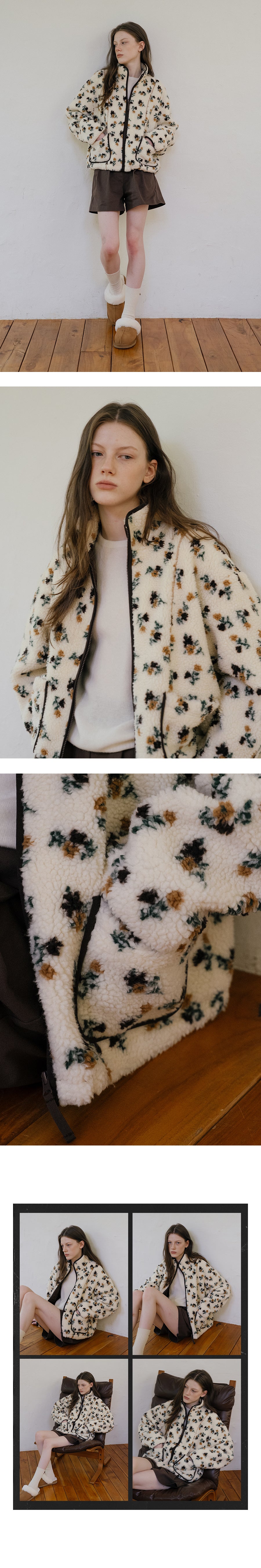 Tillidie Flower fleece jumper Beige