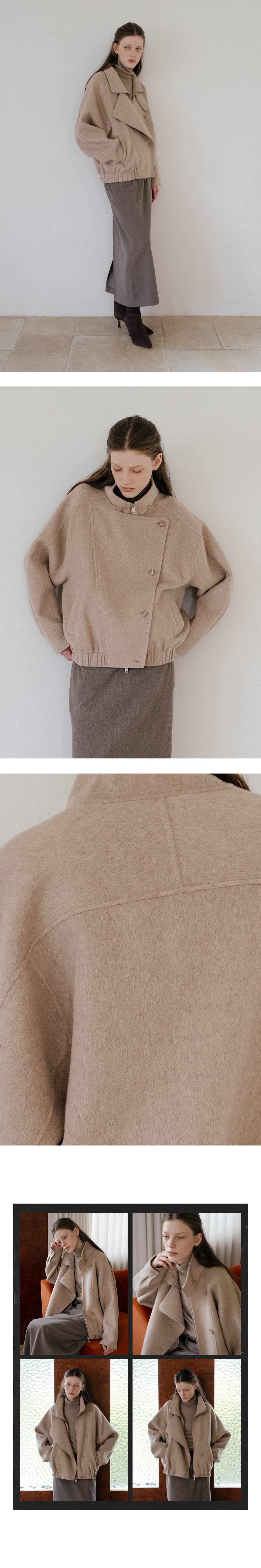 Tillidie Wool handmade crop jacket Beige