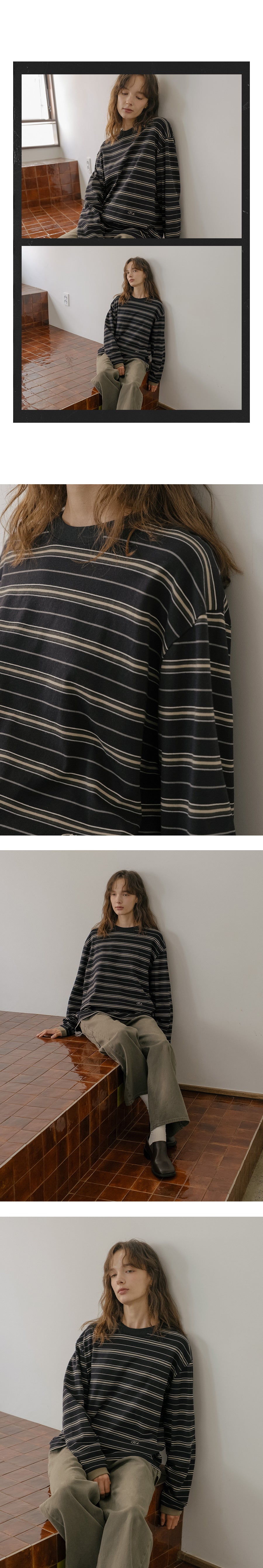 Tillidie Signature stripe t-shirt Navy