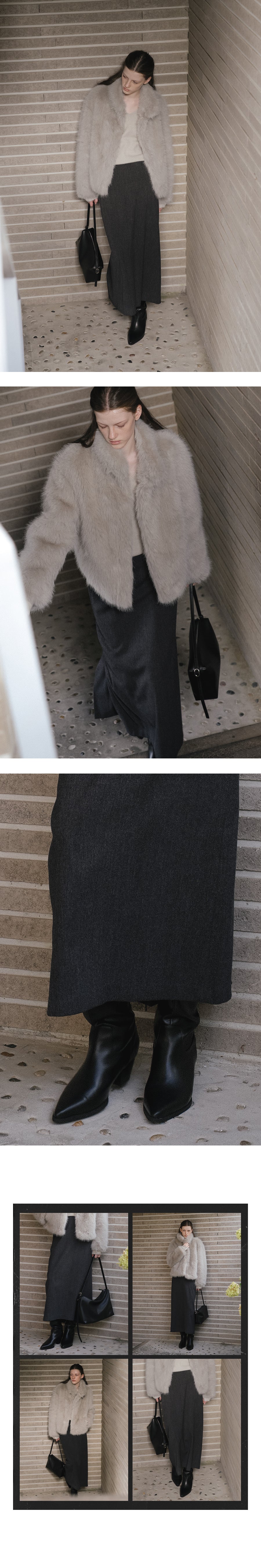 Tillidie Wool H-line maxi skirt Charcoal