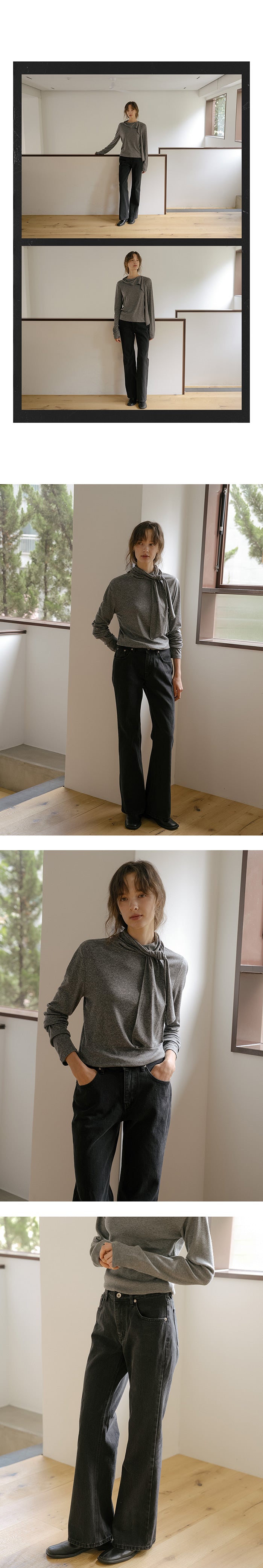 Tillidie Low-rise vintage flare jeans Black