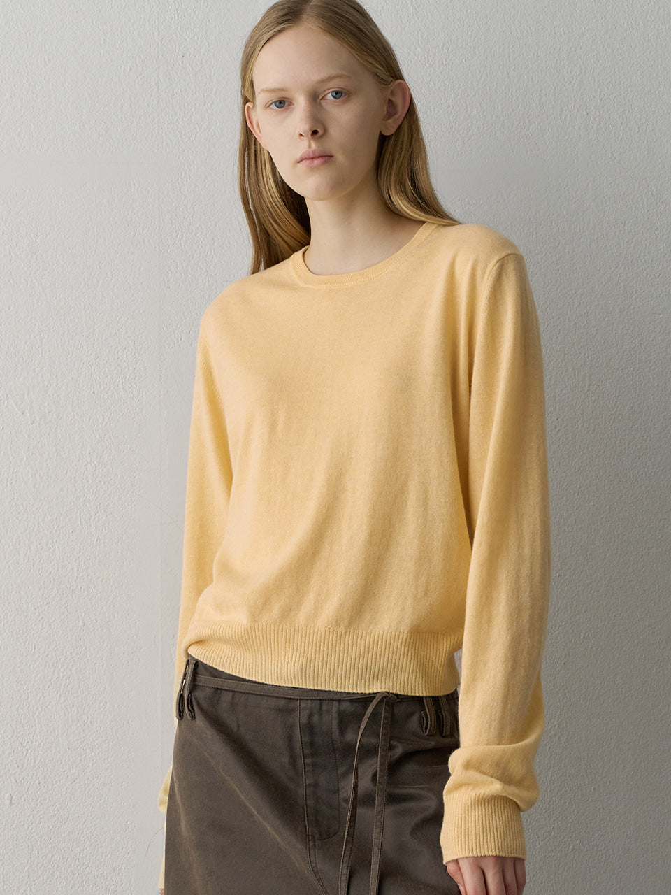 Facade Pattern Merino Wool Round Neck Knitwear butter