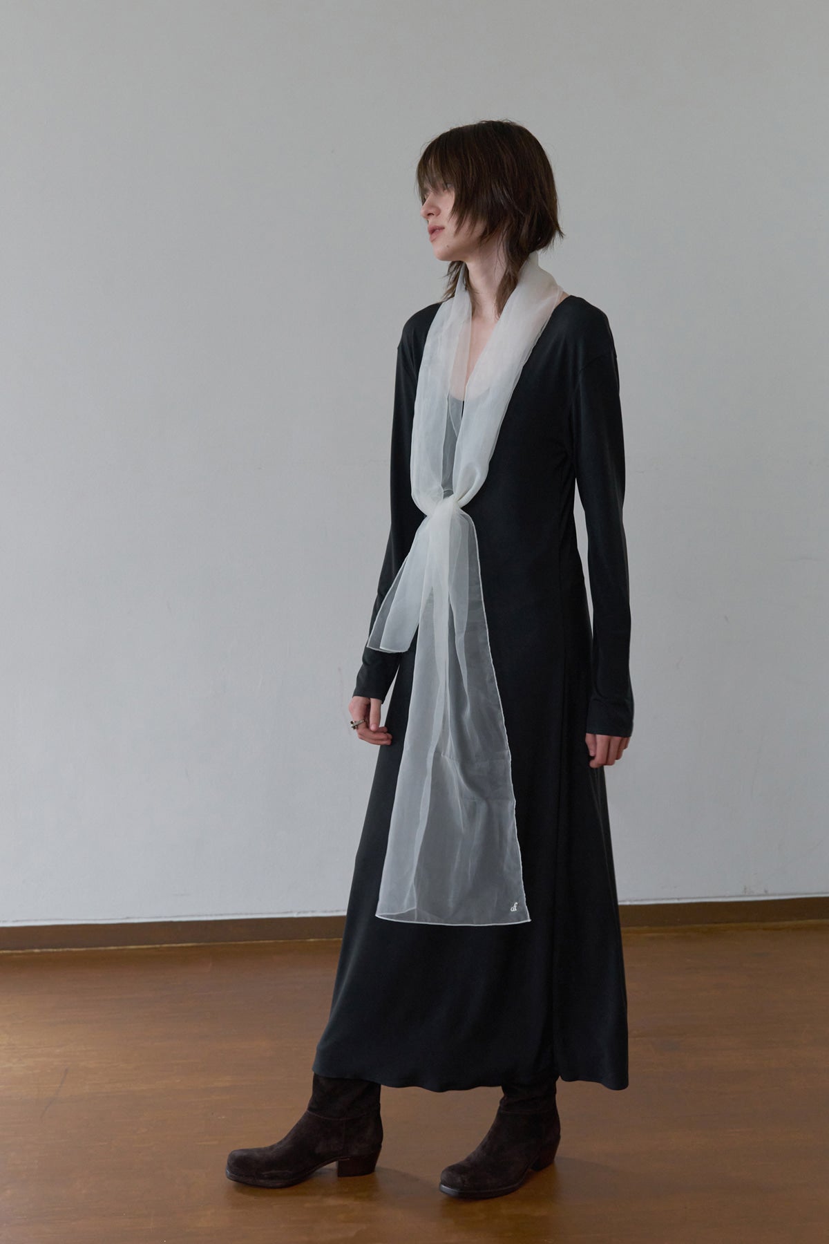 Overdueflair Flexible Long Sleeve Maxi Dress Charcoal