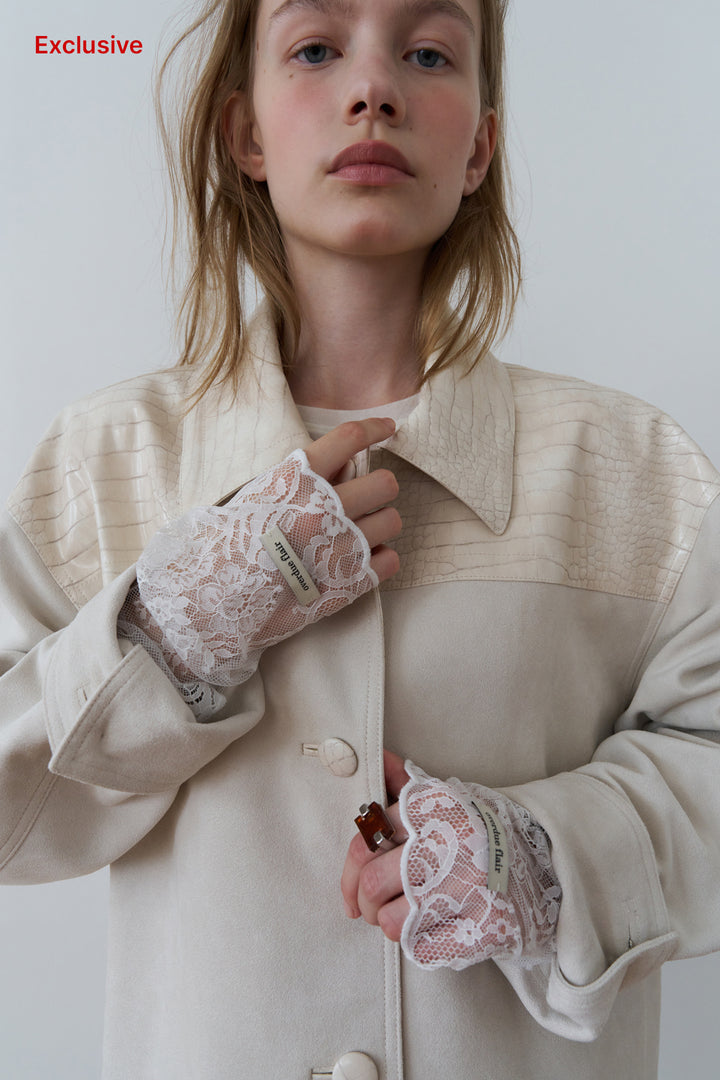 Overdueflair Antique Lace Cuff Warmers Ivory