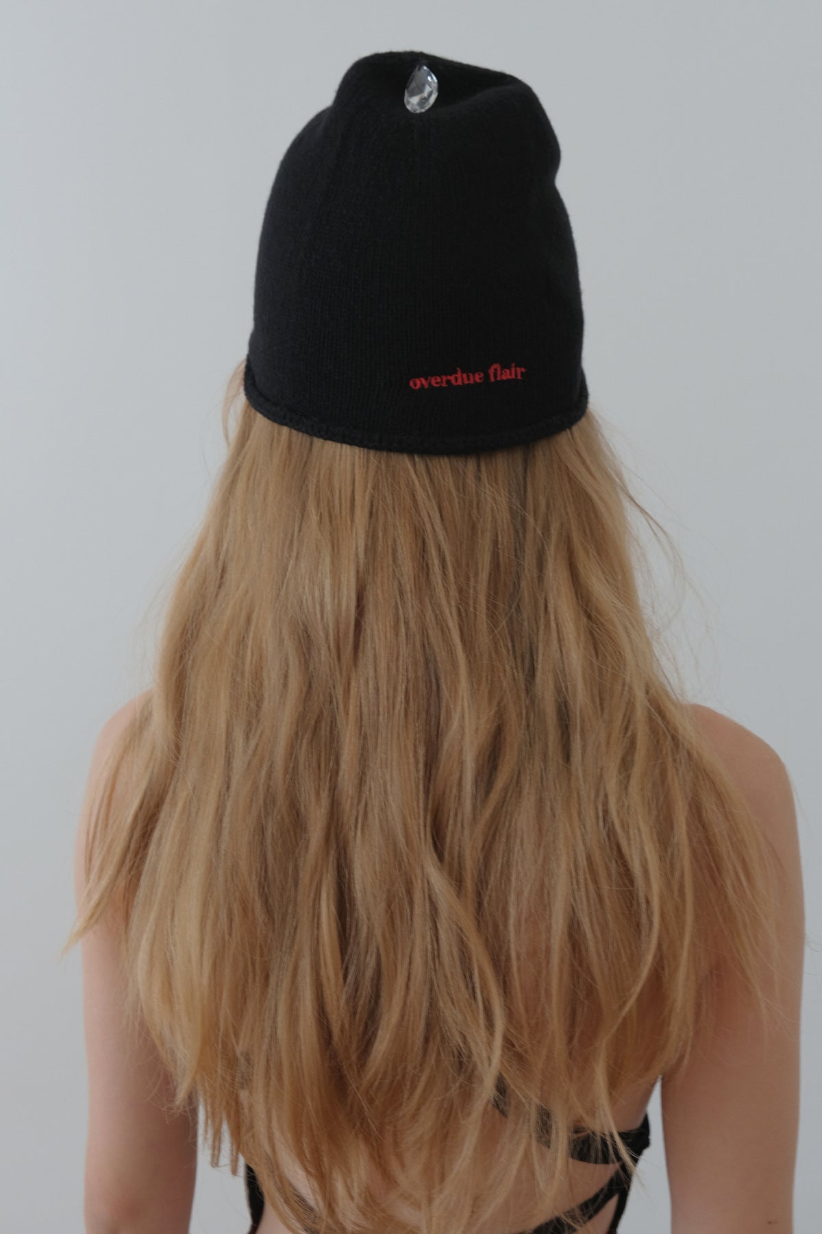 Overdueflair Hairy Textured Knit Beanie Black