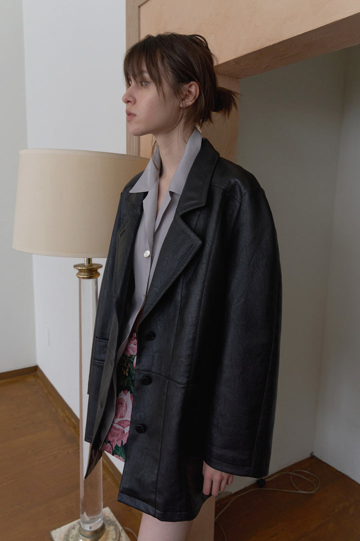 Overdueflair Signature Classic Tailored Leather Jacket Black