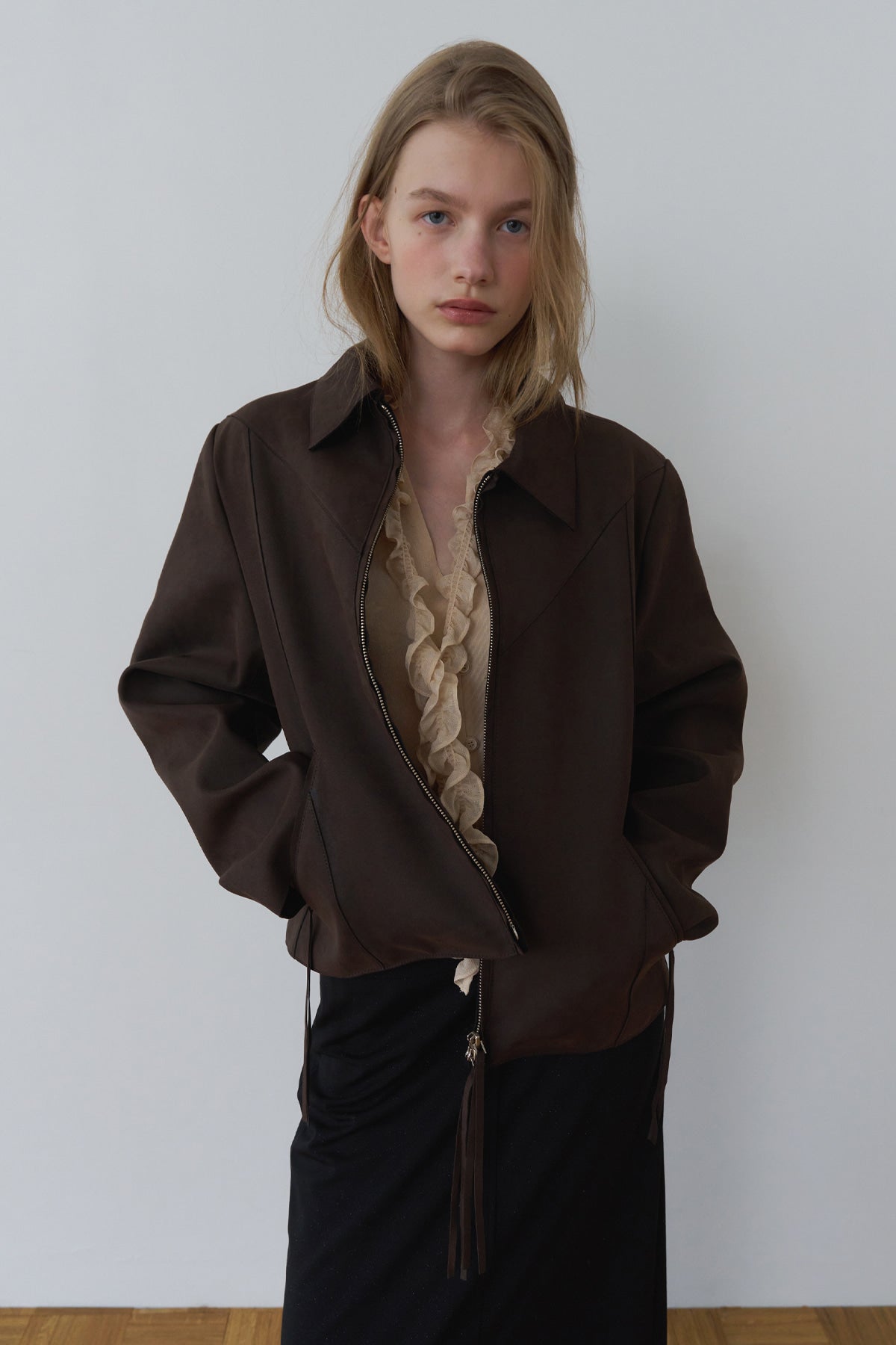 Overdueflair Western Suede Jacket Brown