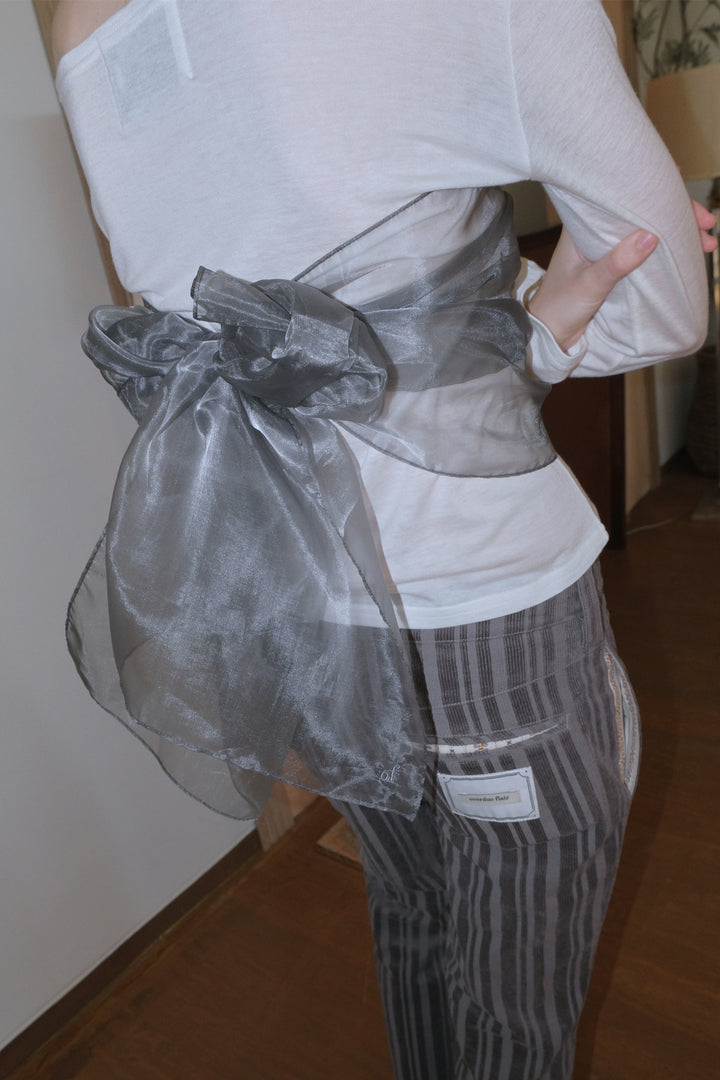Overdueflair Sheer Organza Scarf Grey
