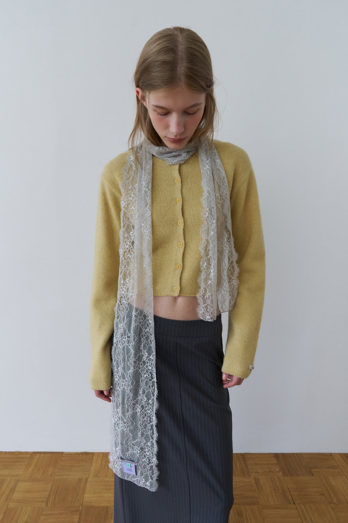 Overdueflair Victorian Lace Scarf Mid Grey