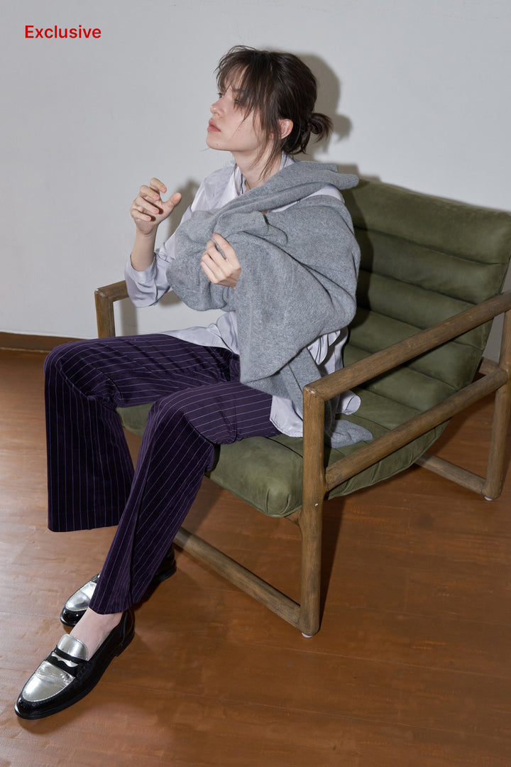 Overdueflair Classic Straight Slacks Purple