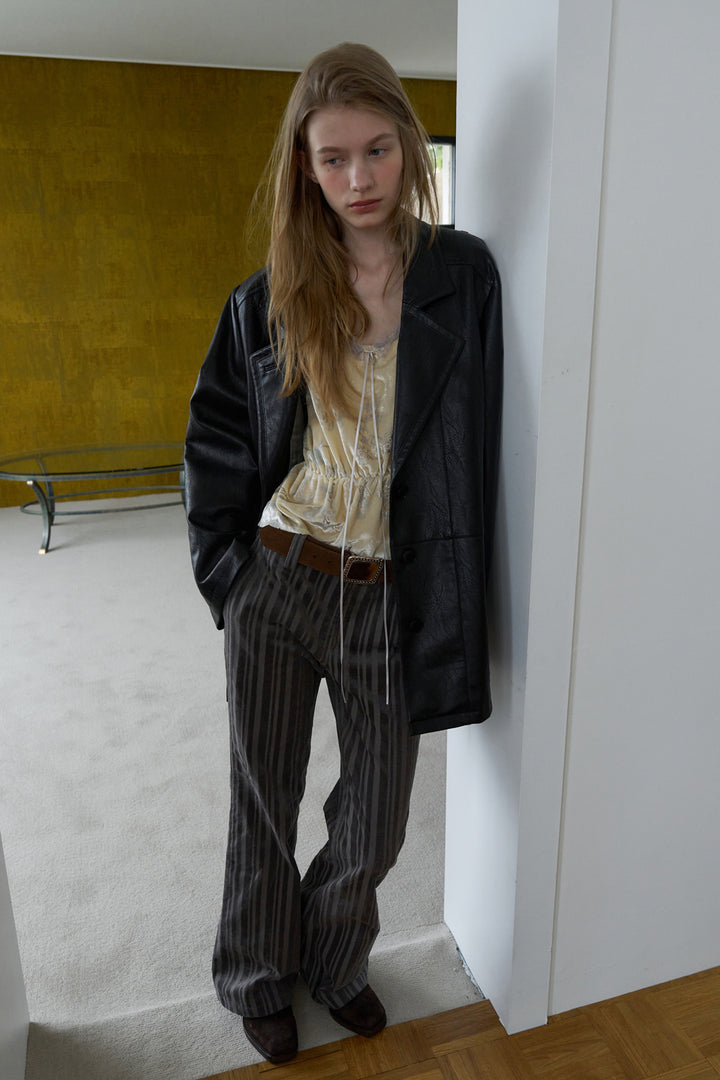 Overdueflair Corduroy Bootcut Pants Mid Grey