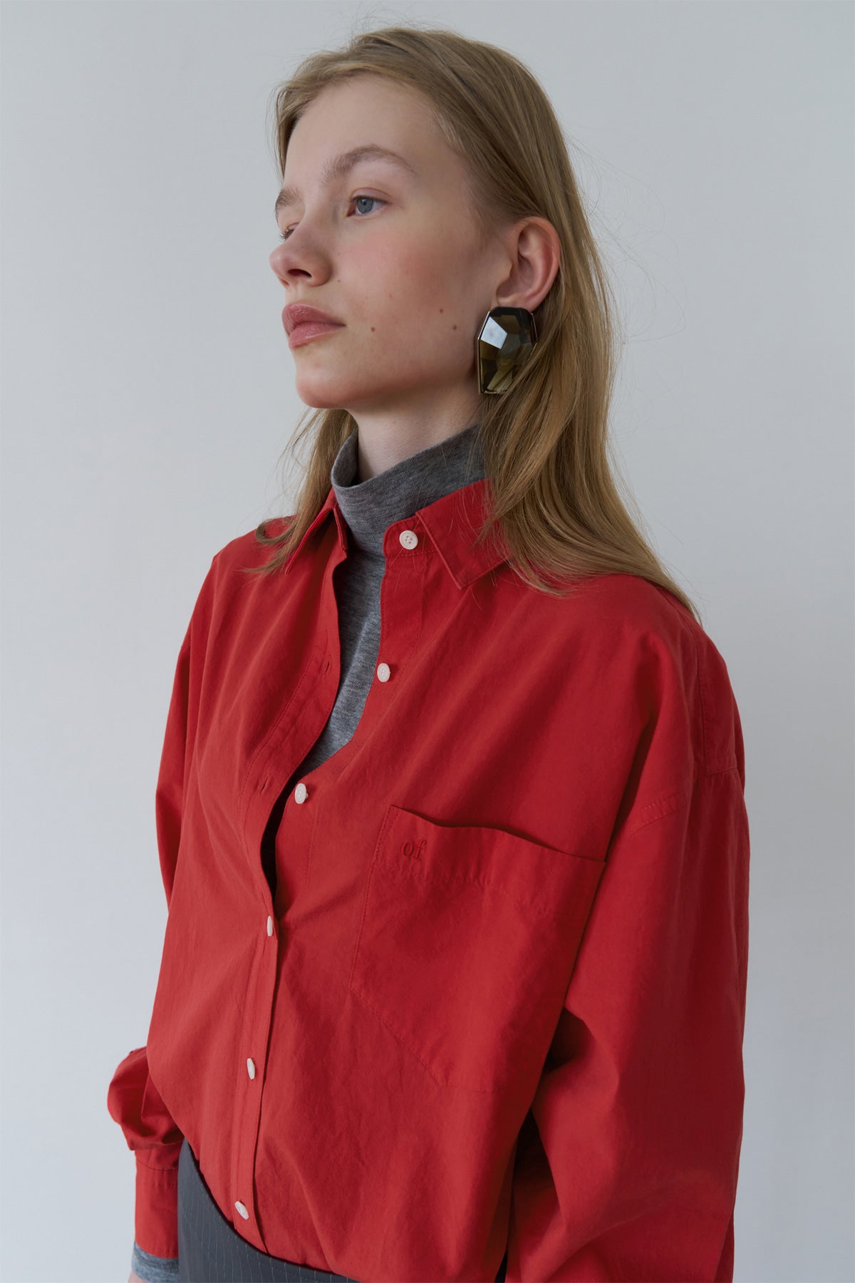 Overdueflair Essential Bio-Washed Cotton Shirt Red