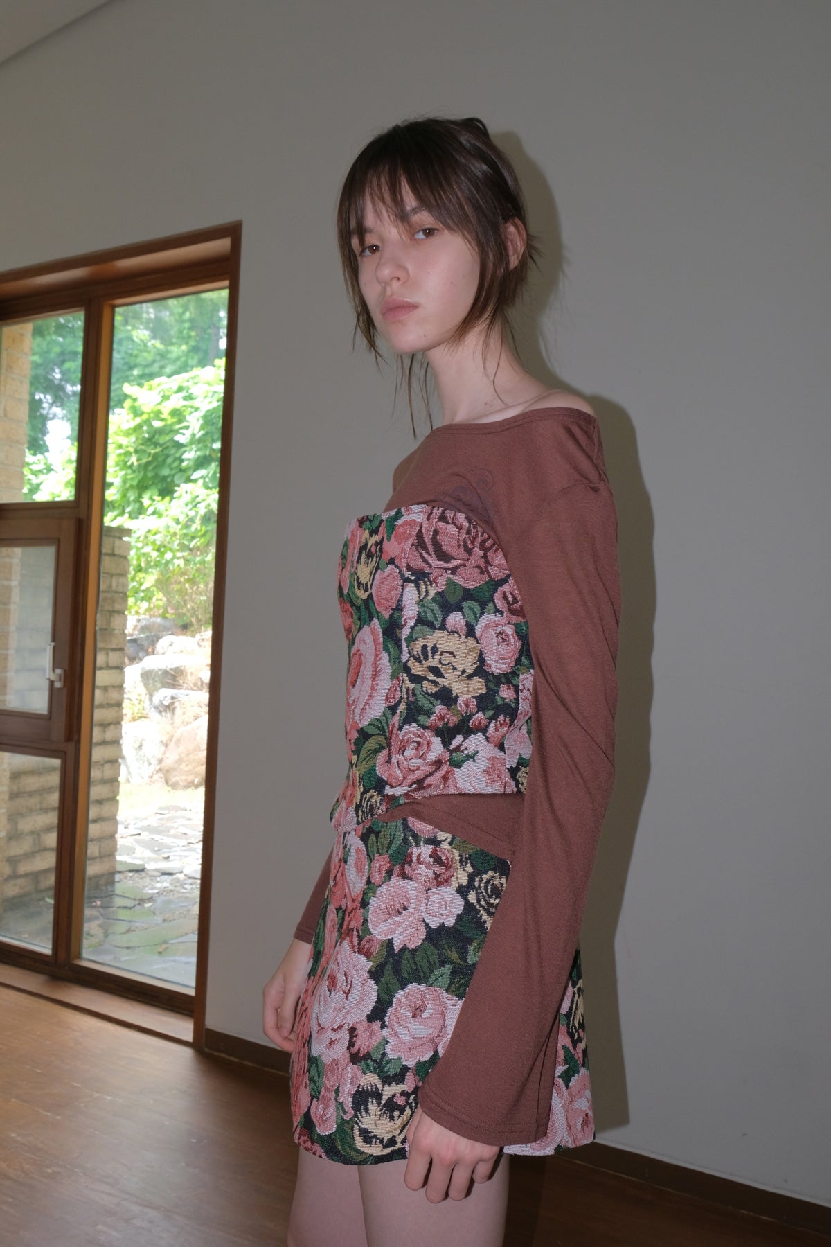 Overdueflair Textured Micro Mini Skirt Rose
