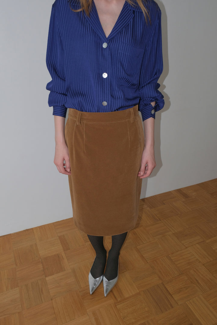 Overdueflair Retro-Mood Mid Skirt Vintage Camel