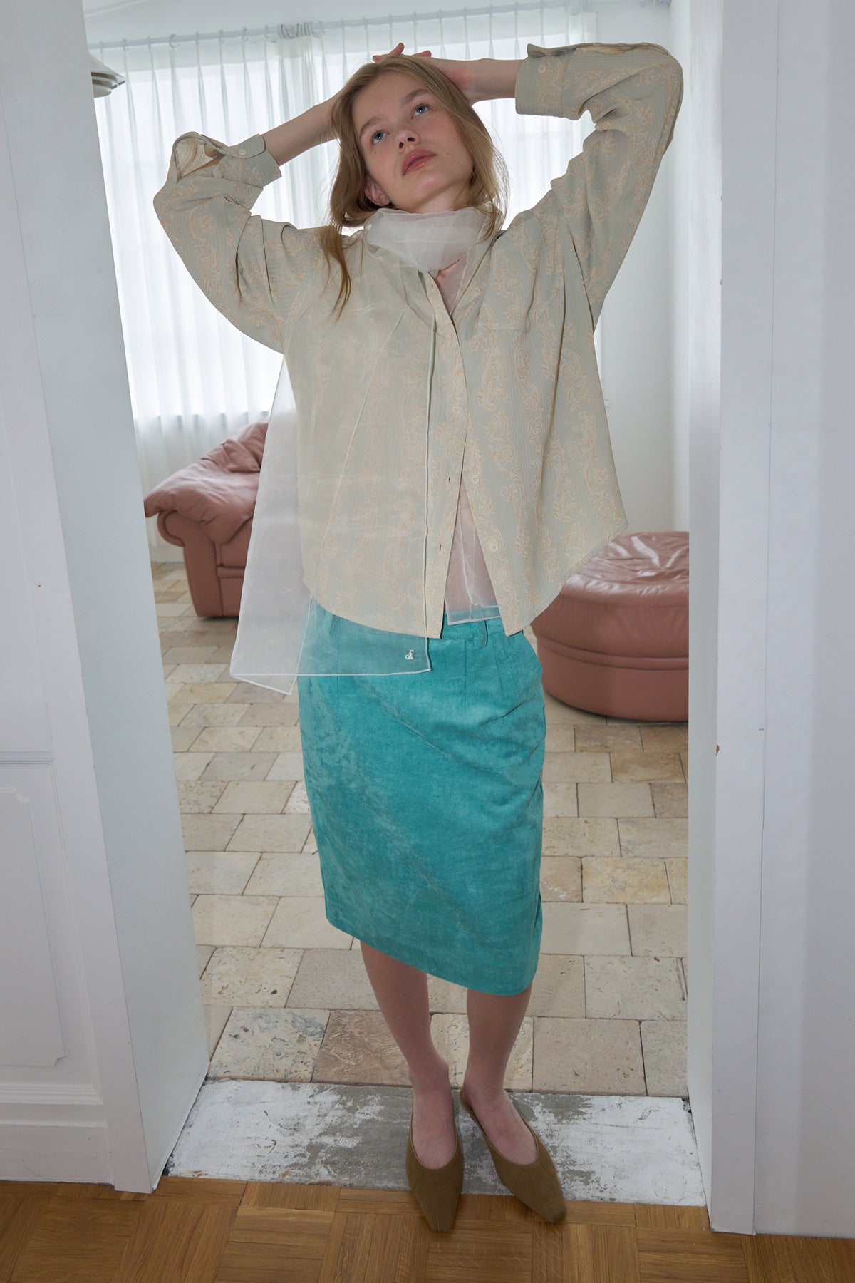 Overdueflair Retro-Mood Mid Skirt Aqua Mint