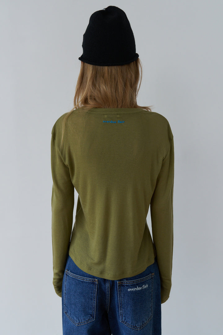 Overdueflair Soft Wool Tencel T-Shirt Olive
