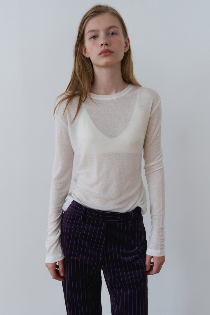 Overdueflair Soft Wool Tencel T-Shirt Ivory