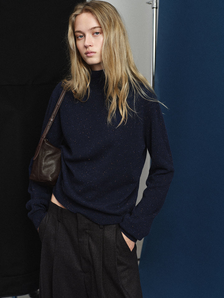 Facade Pattern Pure Cashmere Turtleneck Knitwear blue