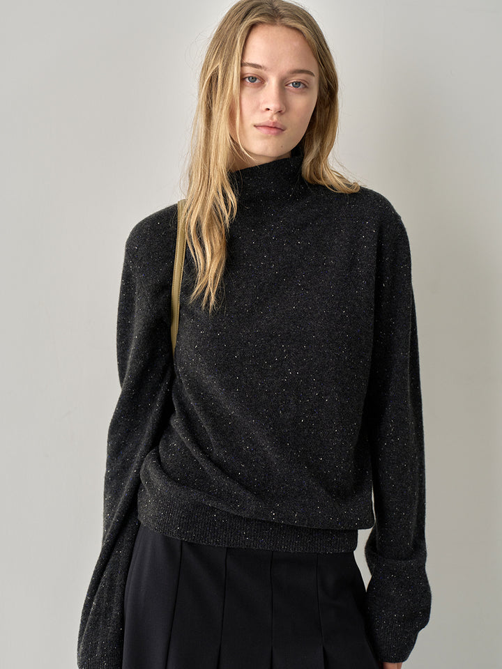 Facade Pattern Pure Cashmere Turtleneck Knitwear charcoal