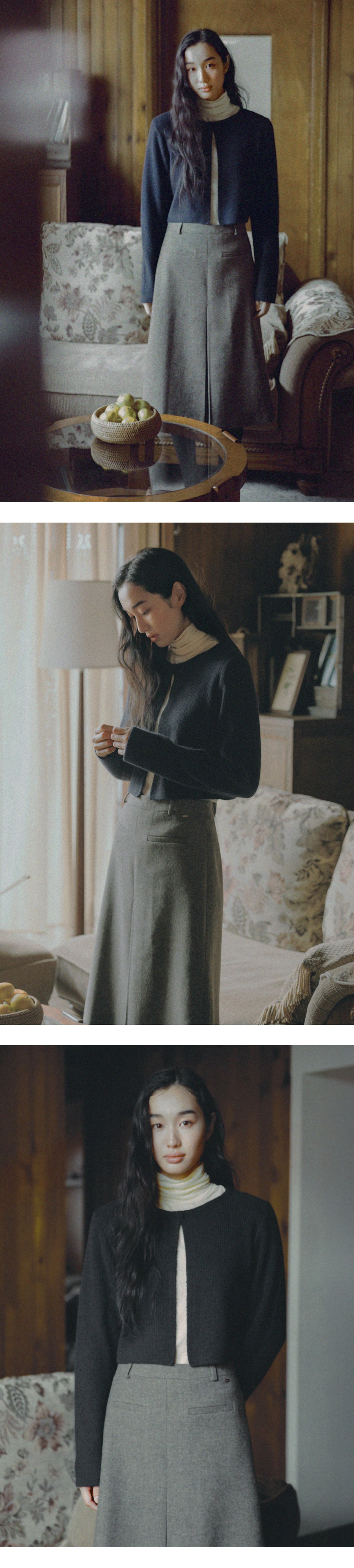Mango Maniplease Reiny Wool Skirt Brown