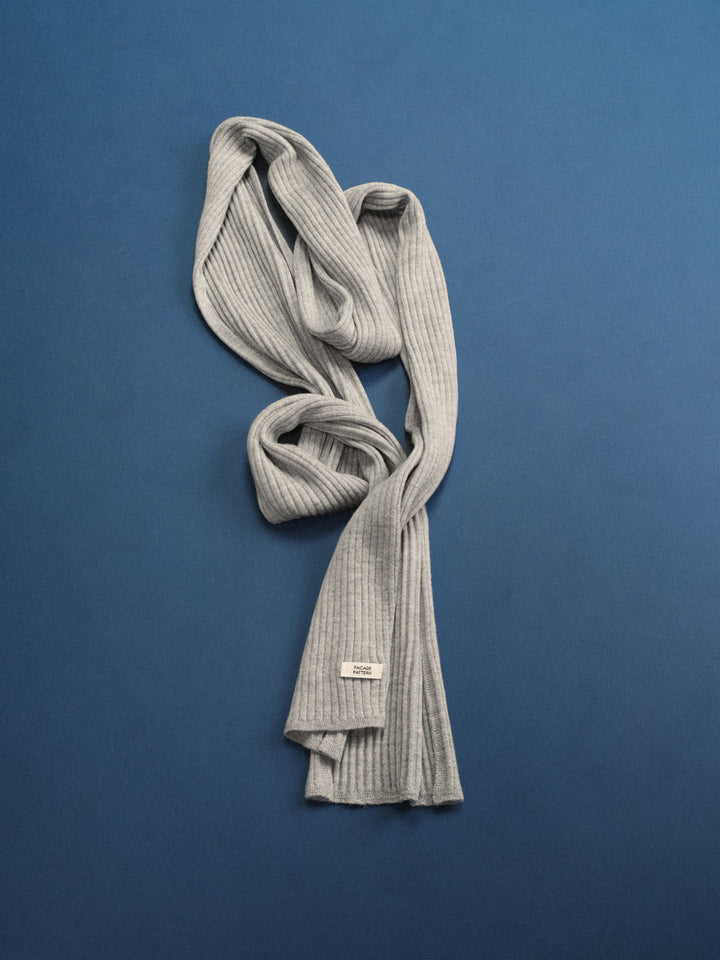 Facade Pattern Ribbed Knitwear Scarf