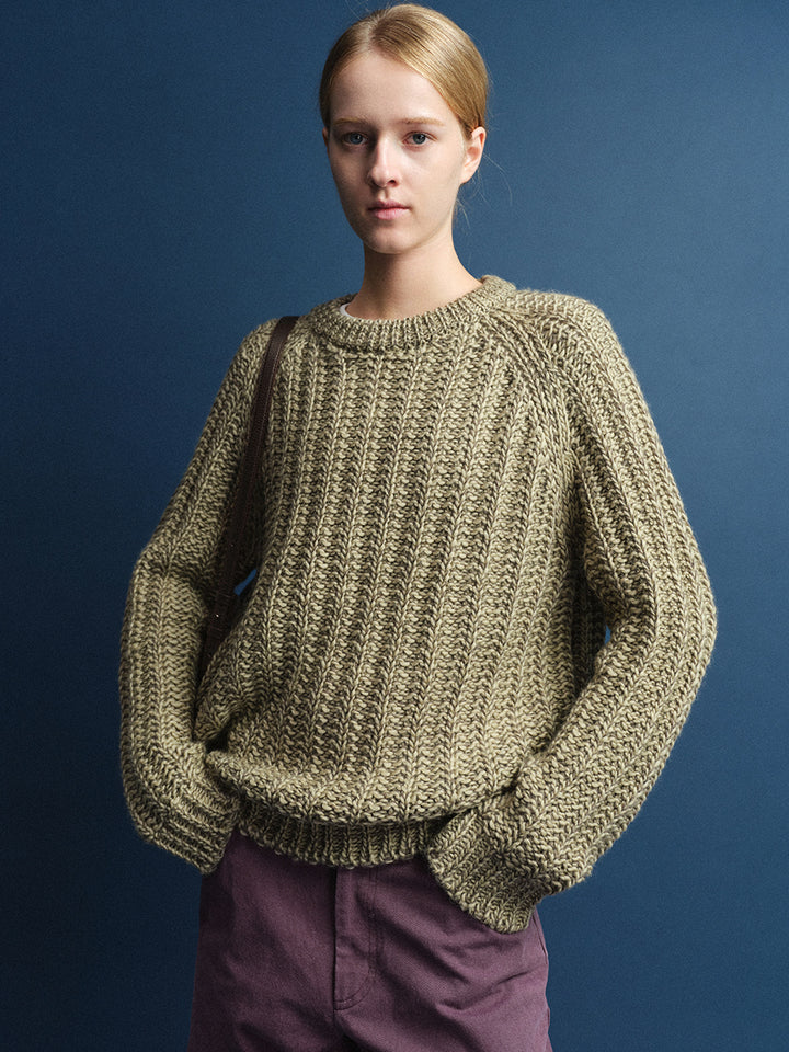Facade Pattern Vintage Melange Knitwear khaki