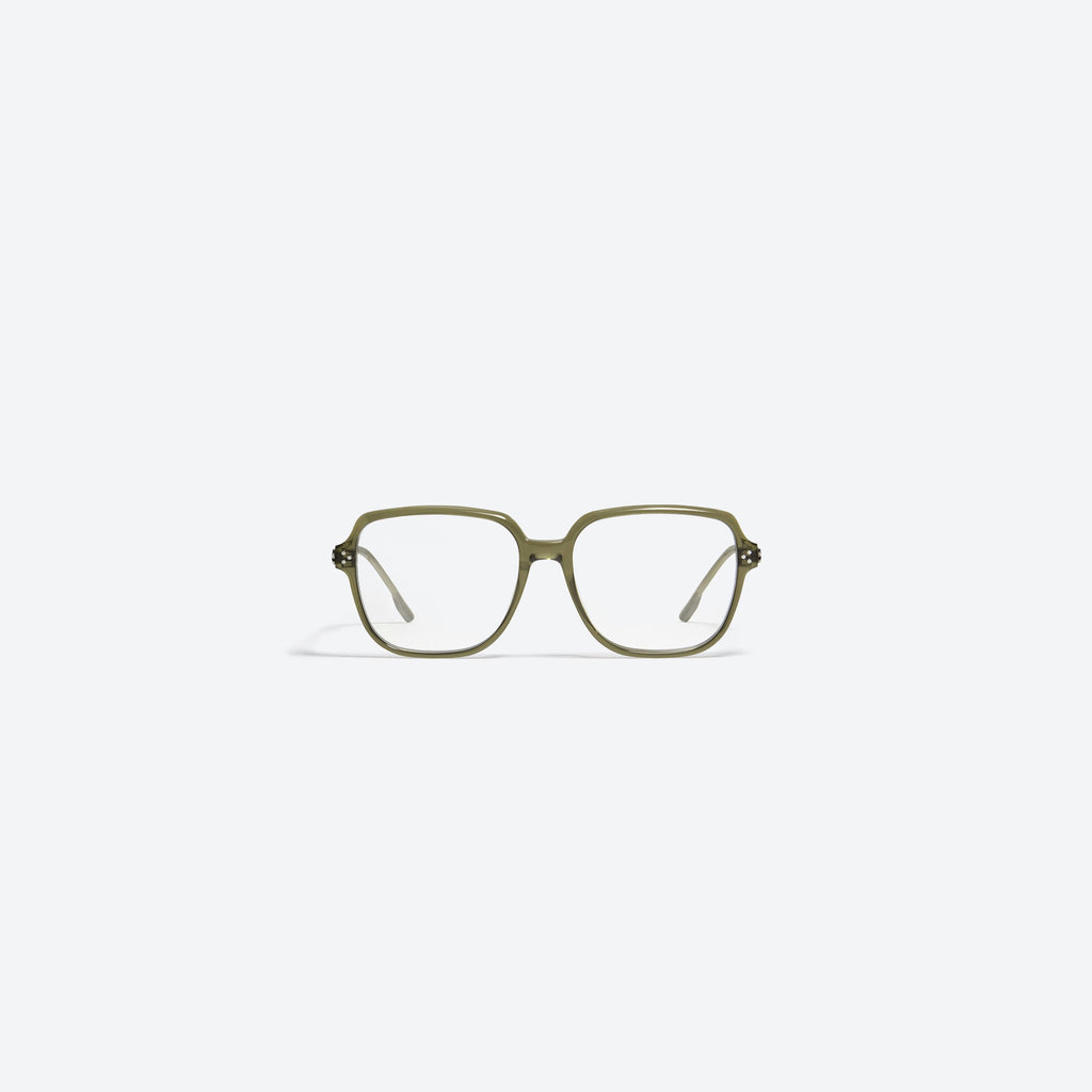 Gentle Monster Mua Kc1 Sunglasses in green, showcasing authentic Korean designer fashion.
