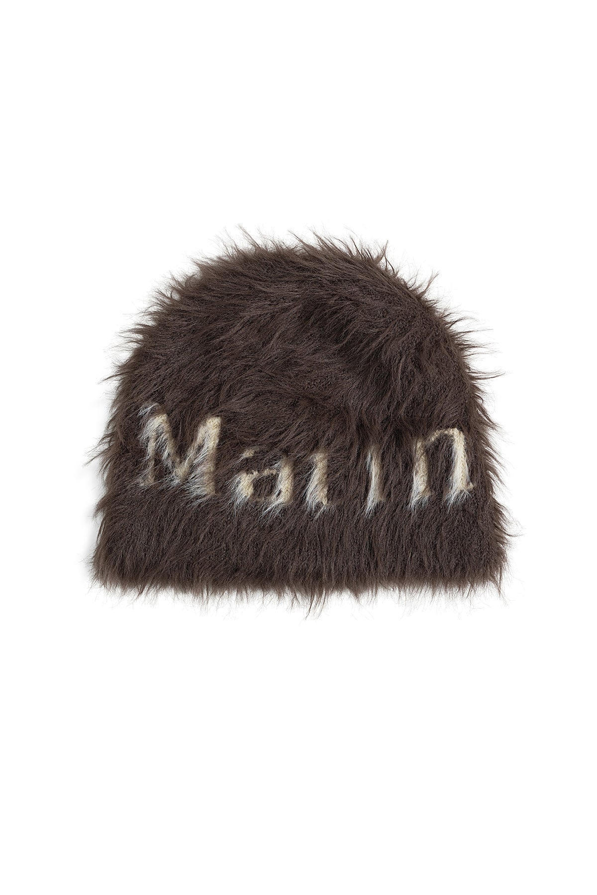 Matinkim Matin Hairy Knit Beanie IN Brown