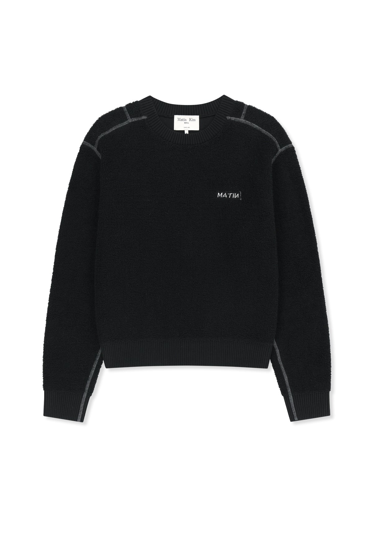 Matinkim Boucle Texture Knit Pullover IN Black