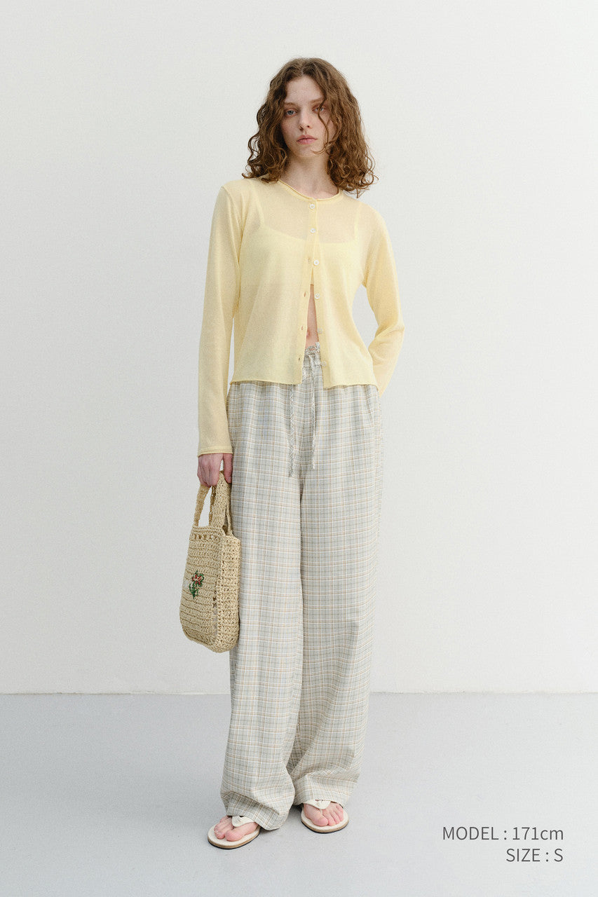 Dunst Unisex Checked Pajama Slacks Olive Check