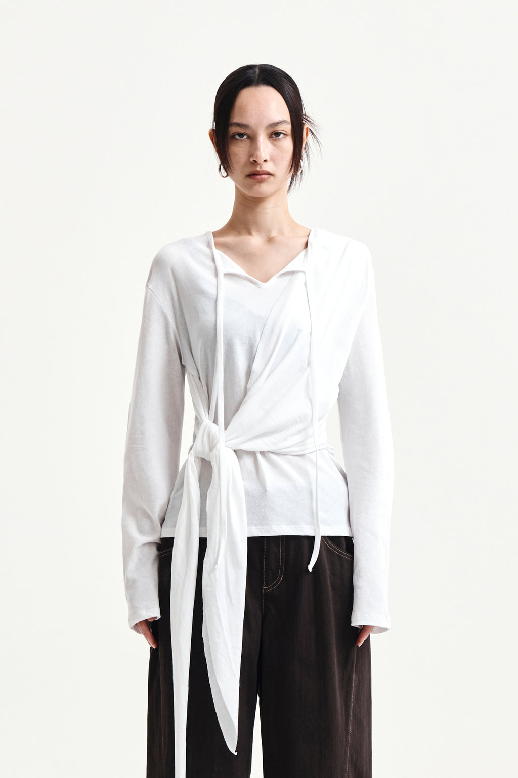 Matinkim Tied Drapery Top IN White