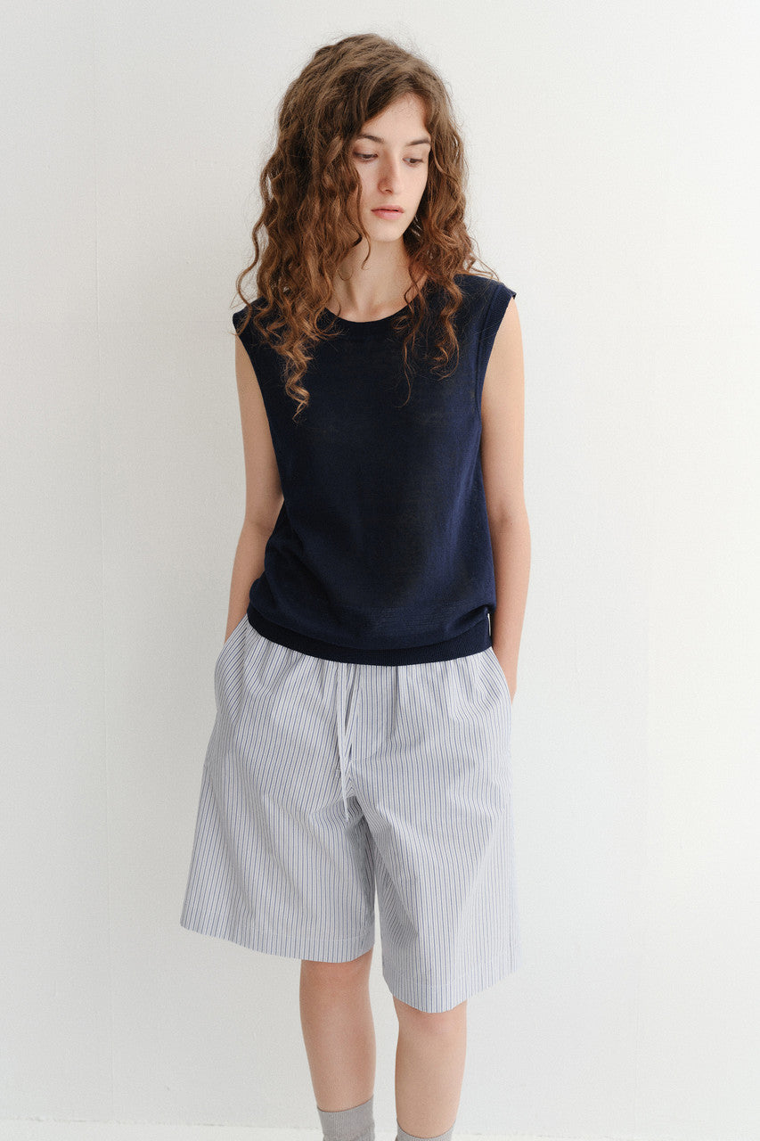 Dunst Unisex Sheer Layering Knit Vest Navy