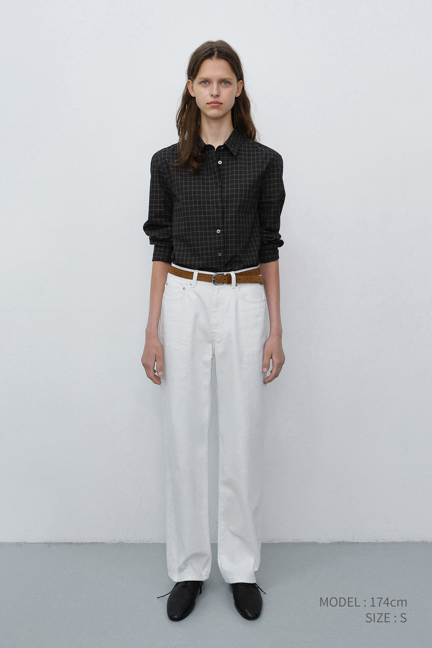 Dunst Essential Slim Checked Shirt Black
