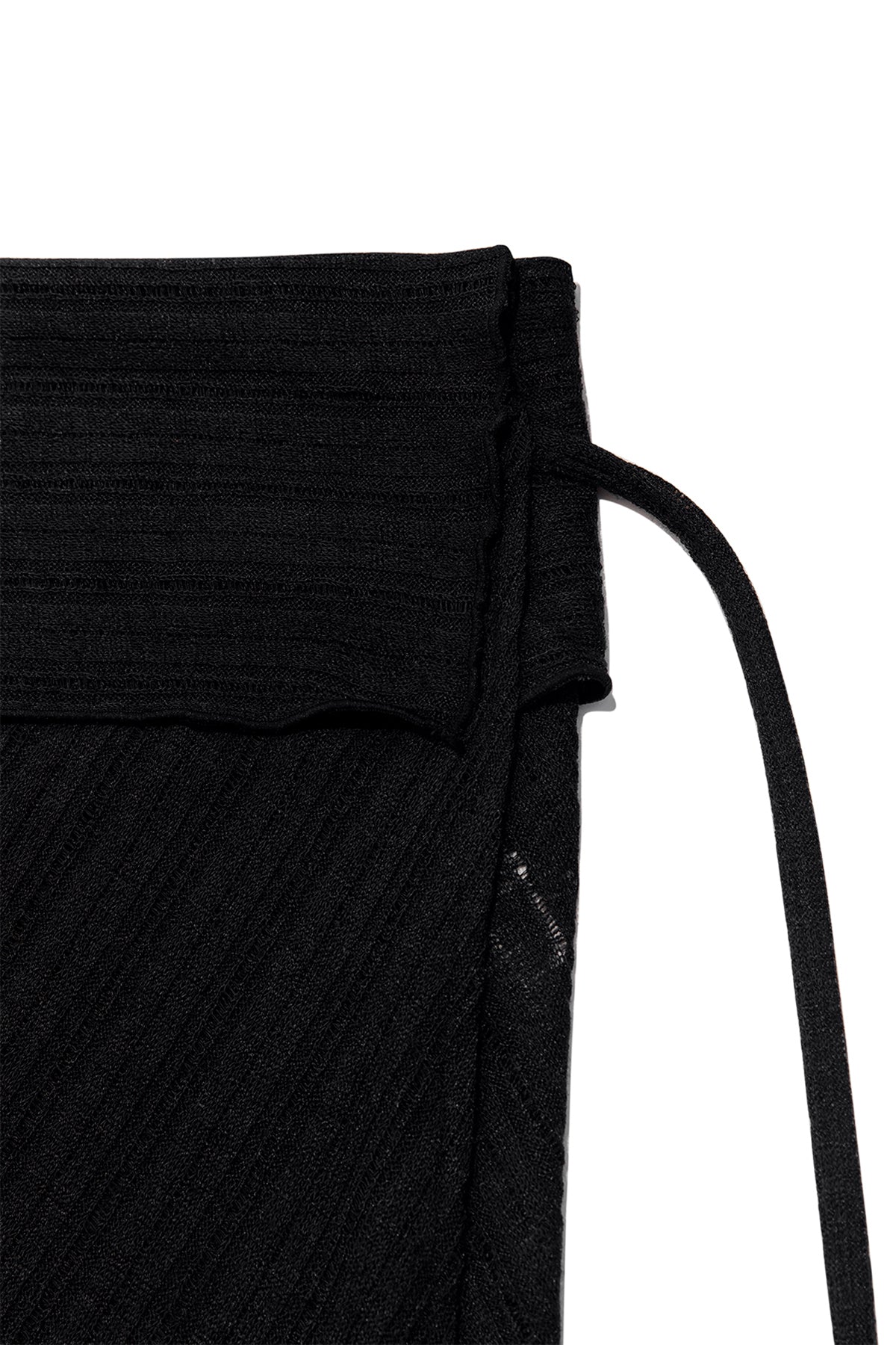 [matinkim] FOLDOVER LAYERED MAXI WRAP SKIRT IN BLACK