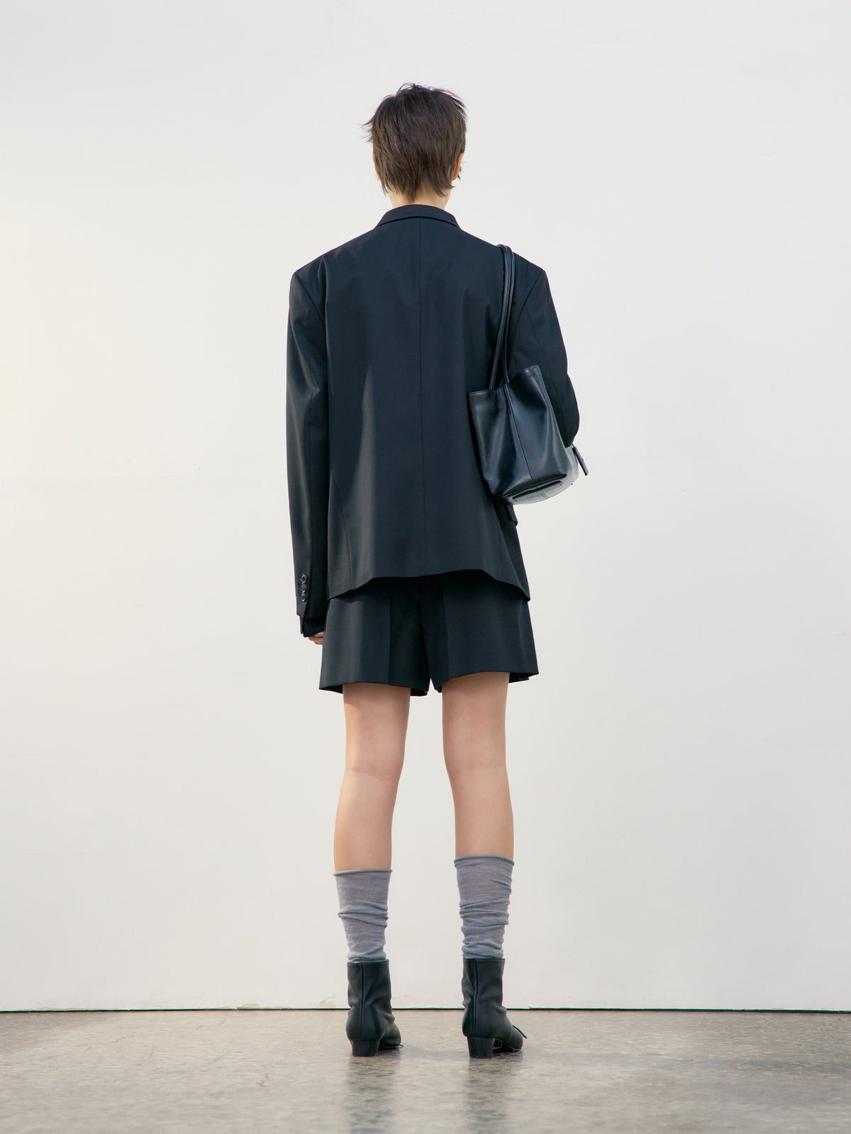 Low Classic Shirring Long Socks Grey