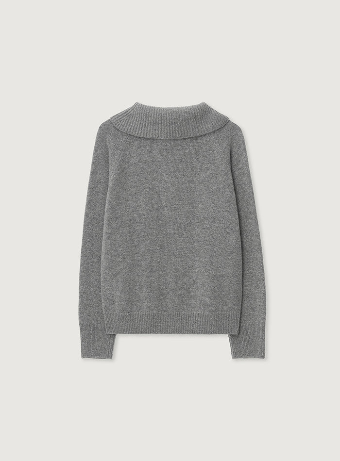 Mango Maniplease Aoi Half Zip Knit Grey