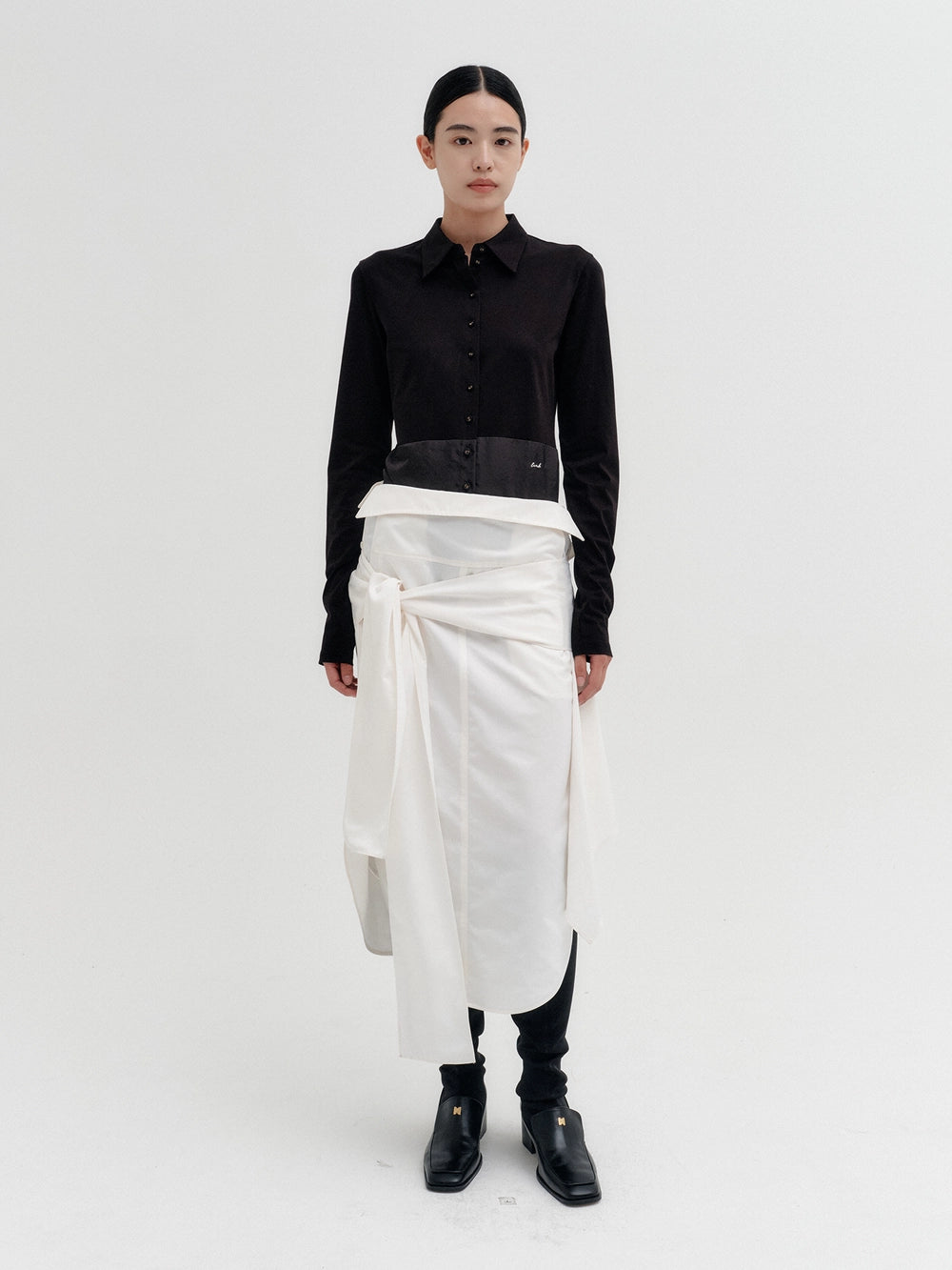 EENK Panel Line Skirt - White