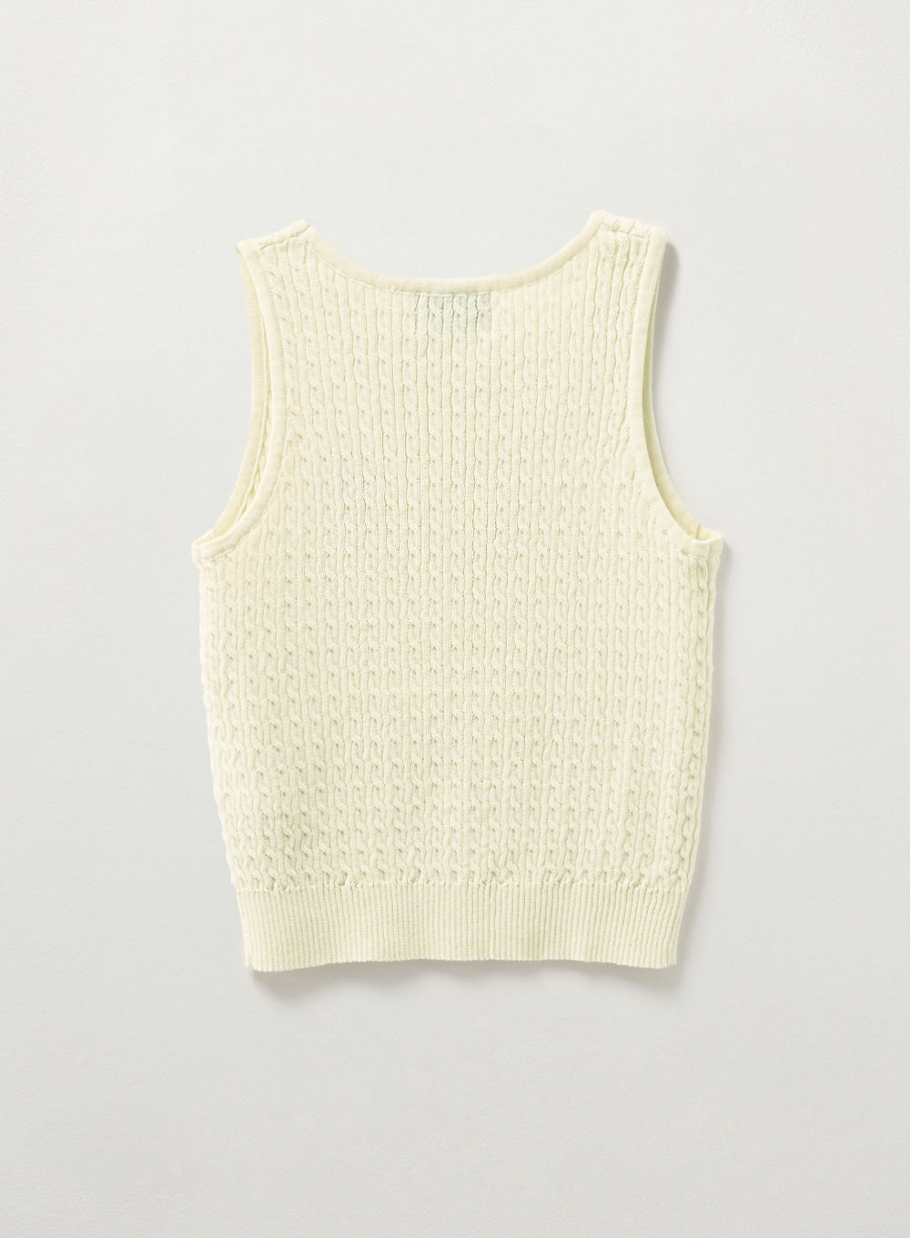 [satur] (W) Cable Knit Sleeveless Top - Cream