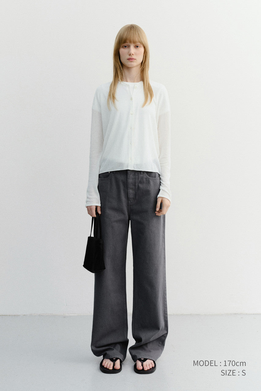 Dunst Summer Essential Crewneck Cardigan White
