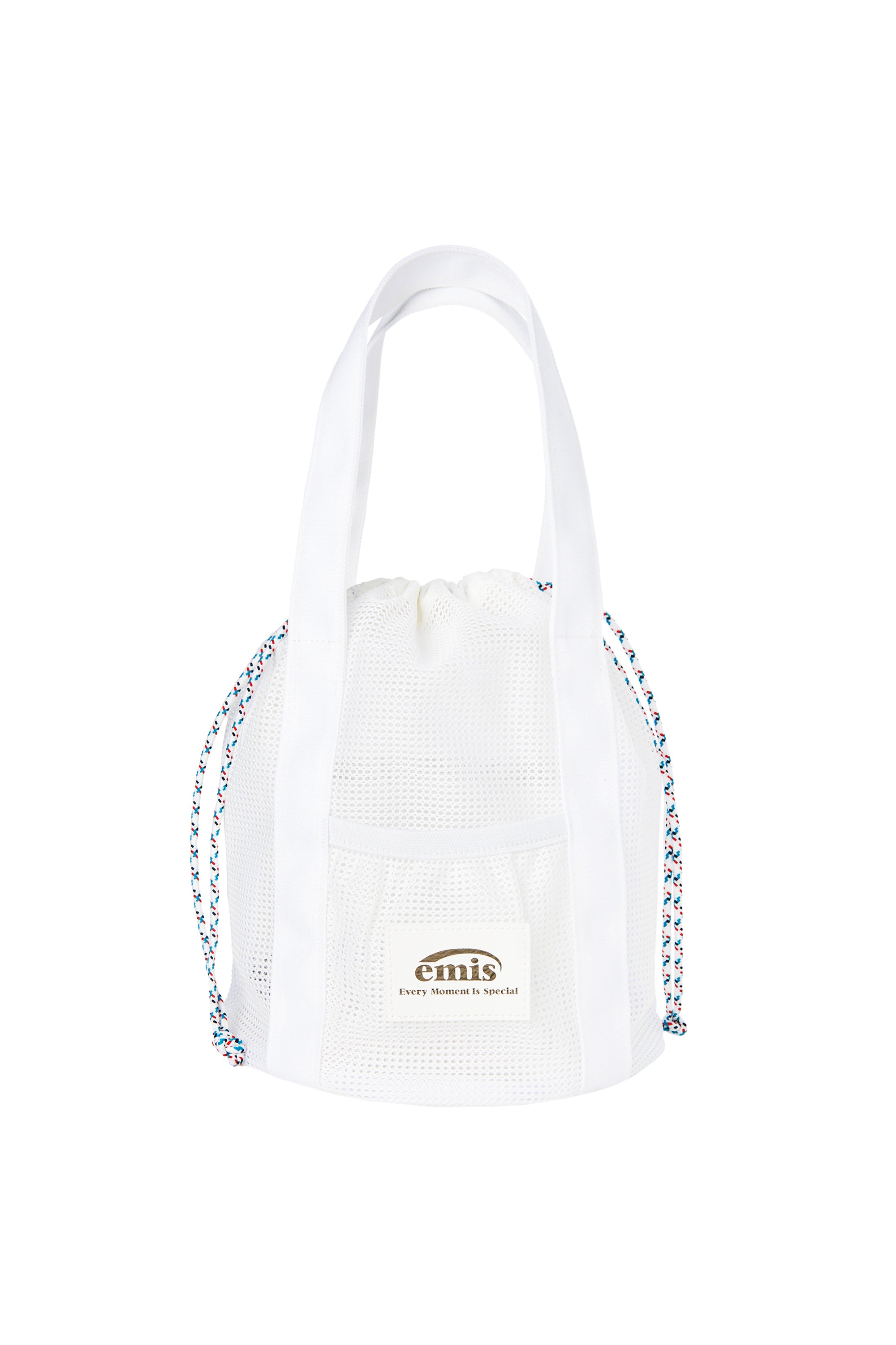 MESH BUCKET BAG-WHITE
