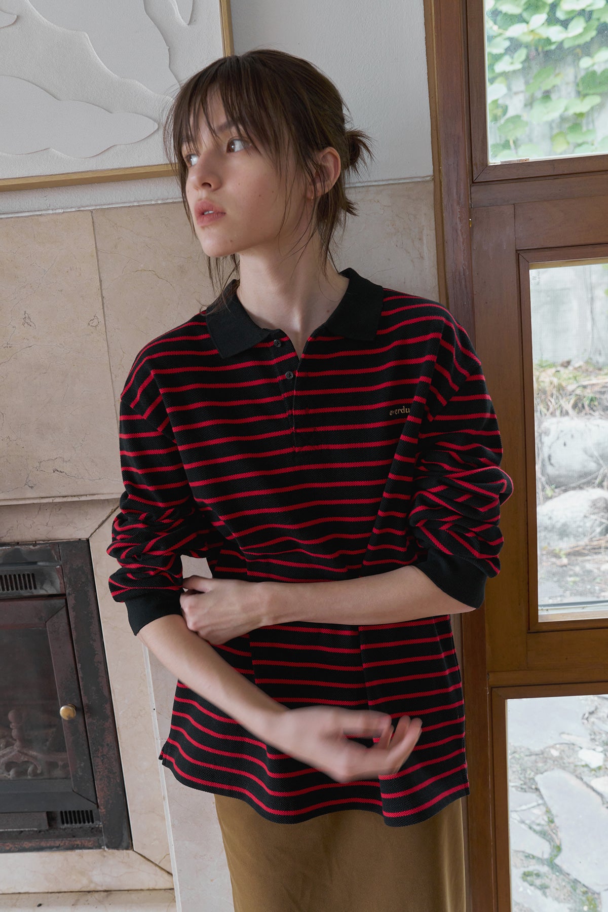 Overdueflair Vintage Pique T-Shirt Red Black