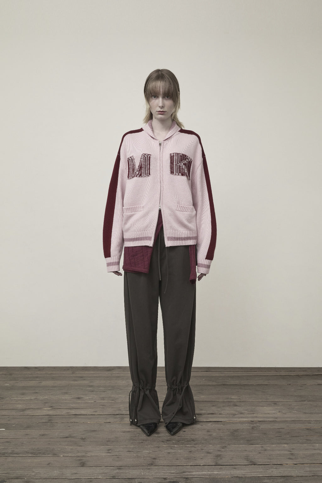 Matinkim Matin Kim Initial Knit Zip UP For Women IN Pink