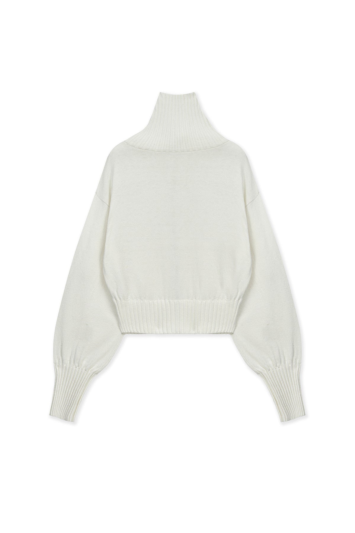 Matinkim High Neck Embroidered Logo Zip UP For Women IN Ivory