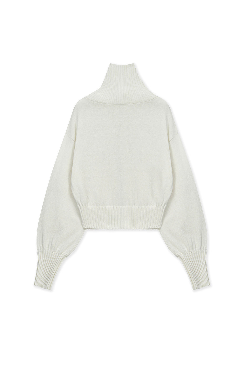 Matinkim High Neck Embroidered Logo Zip UP For Women IN Ivory