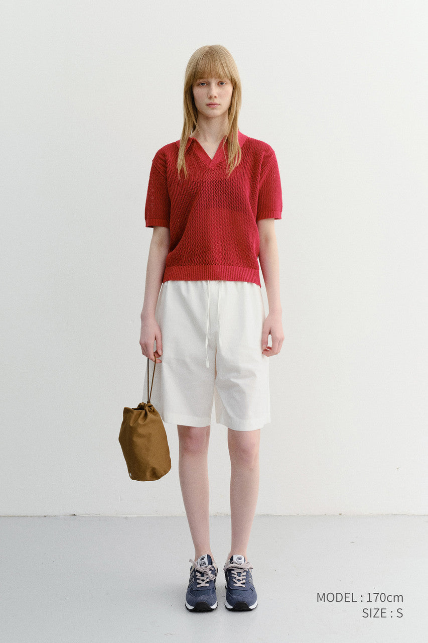 Dunst Unisex Chunky Polo Knit Red