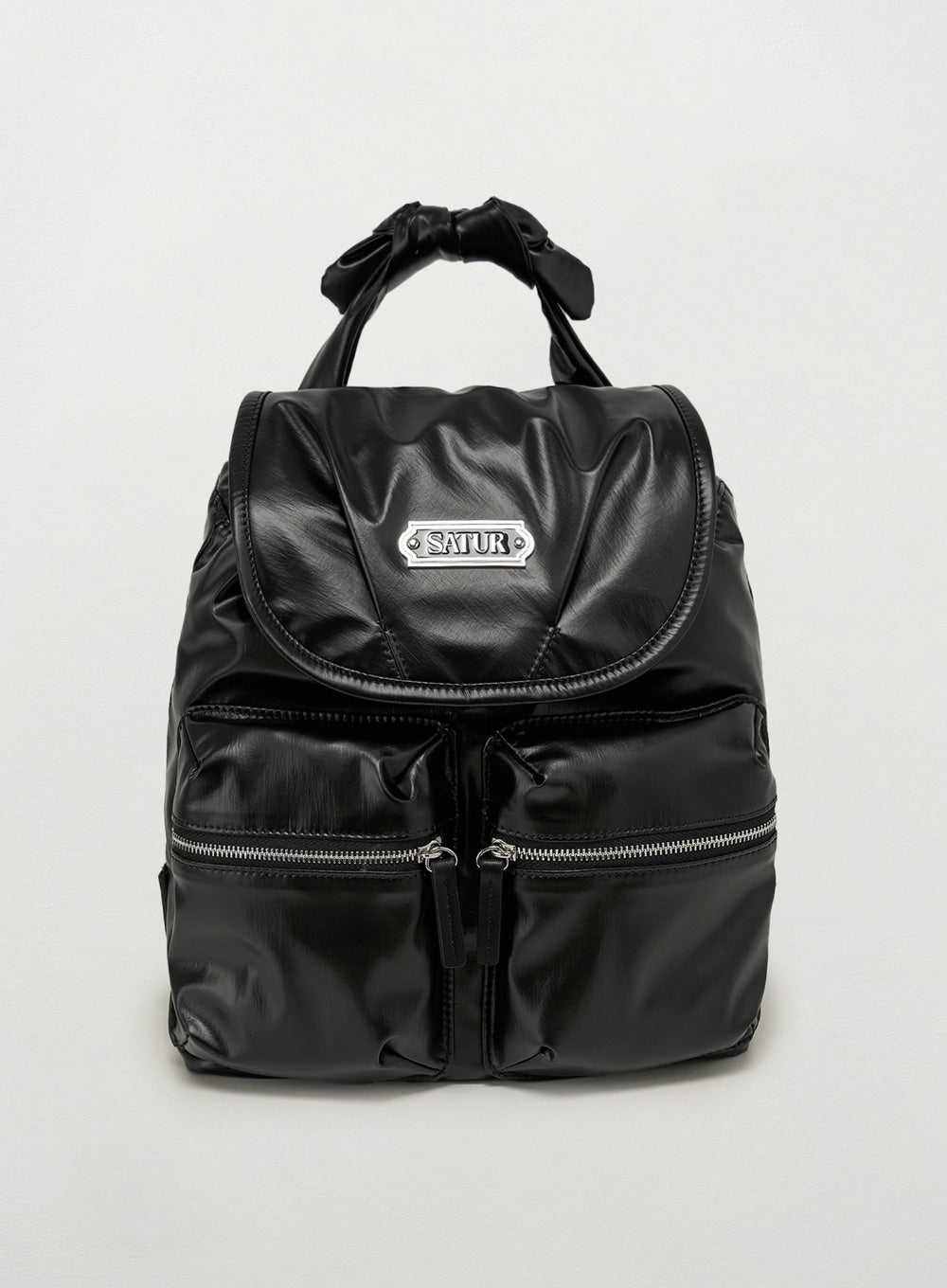 [satur] Drawstring Mini Backpack - Black